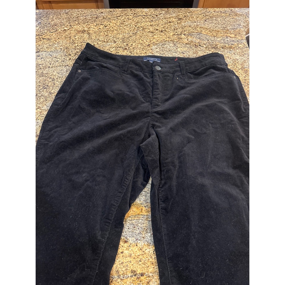 Talbots Simply Flattering‎ High Waist Straight Leg Corduroy Pants Black 16W